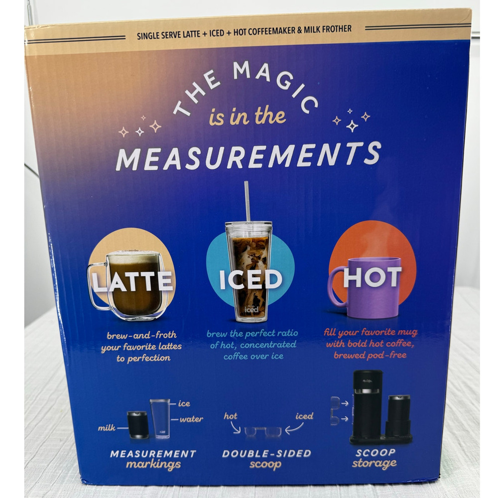 MR COFFEE SINGLE SERVE LATTE ICED HOT COFFEEMAKER & MILK FROTHER BRAND NEW - Picture 3 of 6